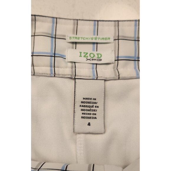 Izod XFG Skort Tennis Golf Active Outdoor Lined Pockets White Black Check Sz 4 - Picture 7 of 11